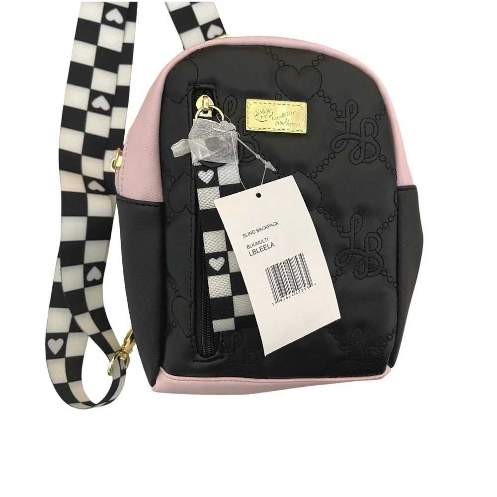 LUV BETSEY‎ BY BETSEY JOHNSON  LBLEELA Mini Sling Backpack Quilted Heart Y2K NWT